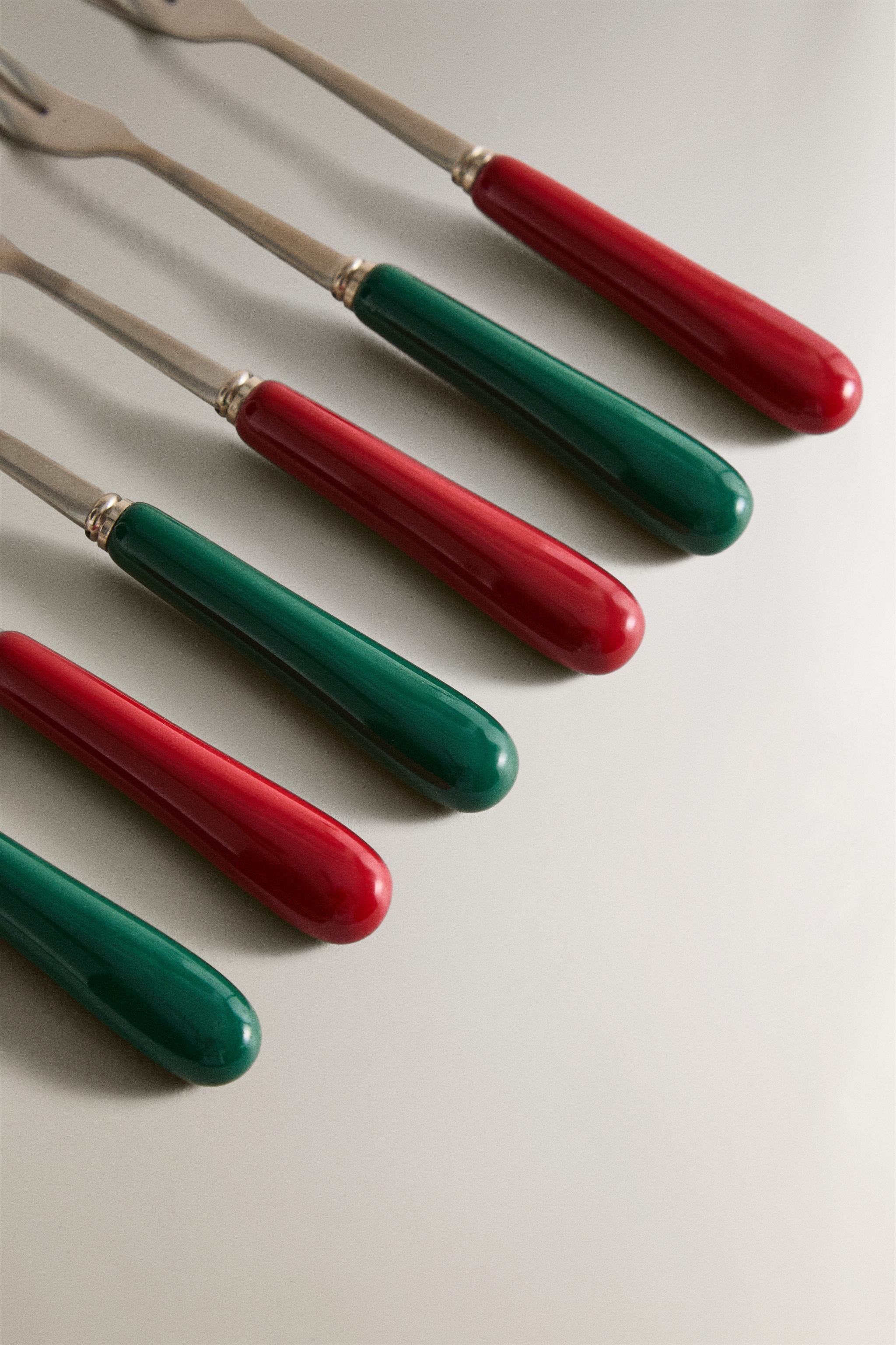 SET OF CERAMIC CHRISTMAS APPETIZER SKEWERS (SET OF 6)